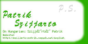 patrik szijjarto business card